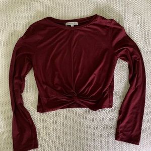 Cropped maroon long sleeve